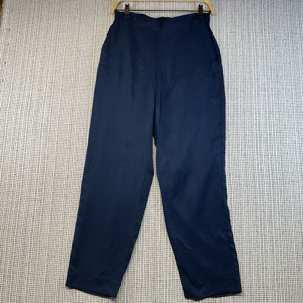 Pure Jill (J. Jill) Navy Wide Leg Pull On Pants XS Minimalist Relaxed Fit NWT